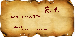 Redl Acicét névjegykártya